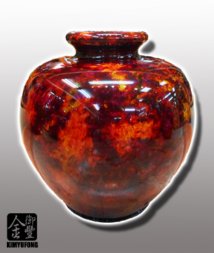 金鴻珊瑚富貴甕 Jewelry Coral Stone Vase